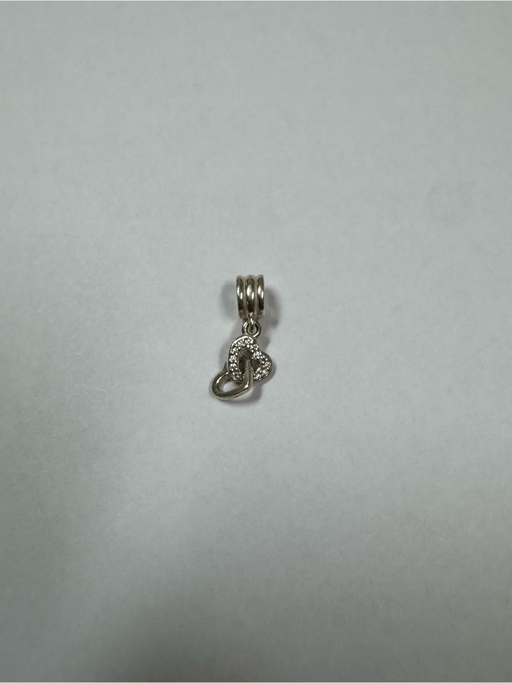 Pandora Silver Heart and Infinity Charm with Clear Stones